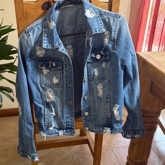 Highway Jeans Jackets & Blazers - Highway Jeans Blue Distressed Jean Jacket